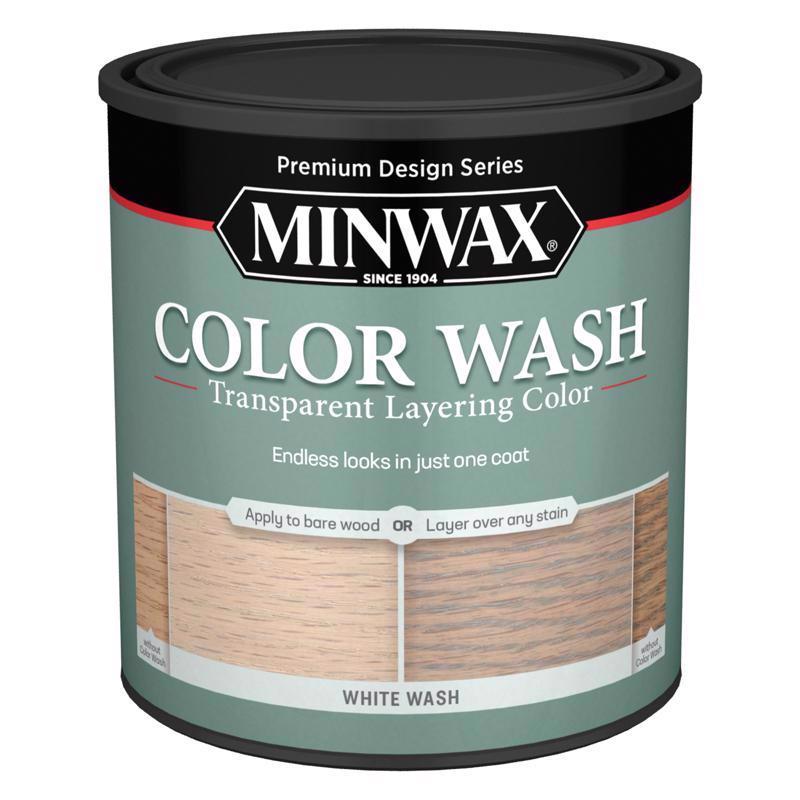 Minwax Color Wash Transparent White Wash Water-Based Wood Stain 1 qt