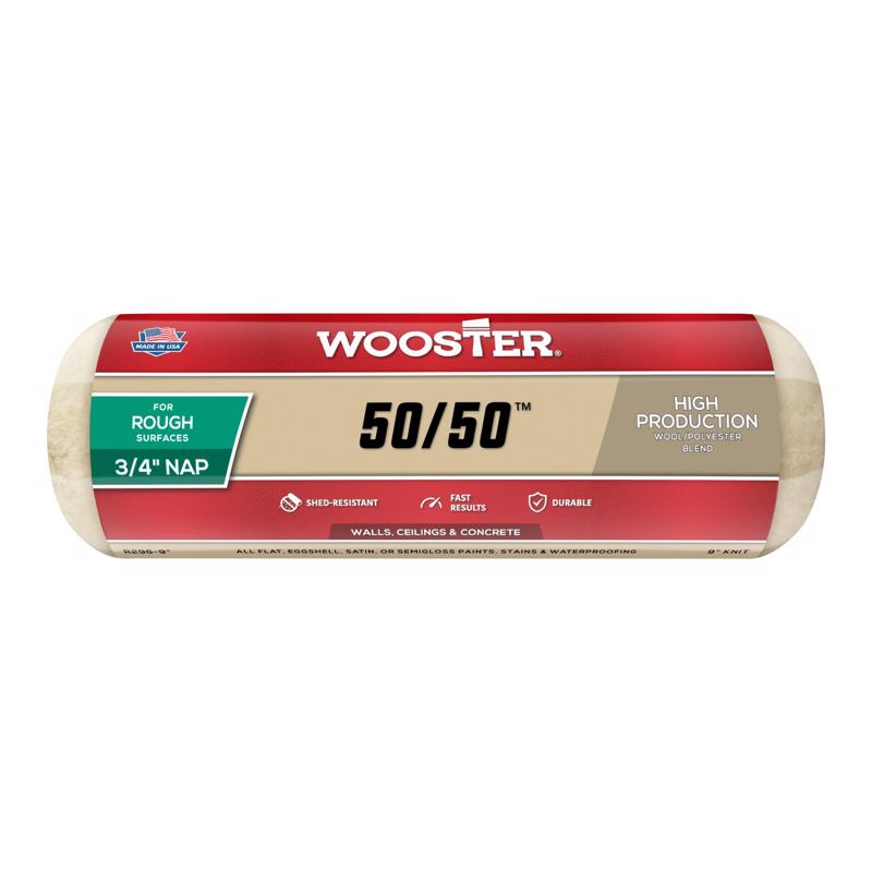 Wooster 50/50 Lambswool Polyester 9 in. W X 3/4 in. Paint Roller Cover 1 pk