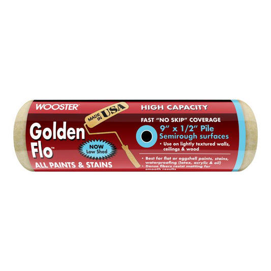 Wooster Golden Flo Fabric 9 in. W X 1/2 in. Paint Roller Cover 1 pk