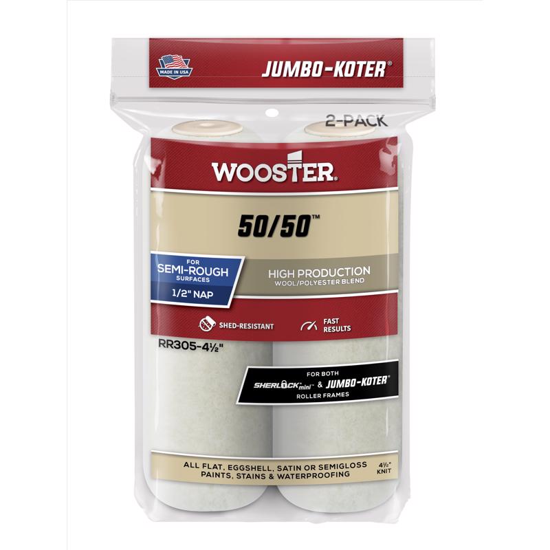 Wooster Jumbo-Koter Lambswool Polyester 4.5 in. W X 1/2 in. Mini Paint Roller Cover 2 pk