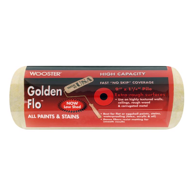 Wooster Golden Flo Fabric 9 in. W X 1-1/4 in. Paint Roller Cover 1 pk