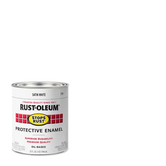 Rust-Oleum Stops Rust Indoor and Outdoor Satin White Oil-Based Protective Paint 1 qt