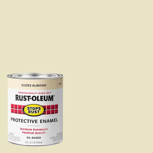 Rust-Oleum Stops Rust Indoor and Outdoor Gloss Almond Oil-Based Protective Paint 1 qt