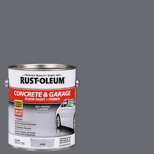 Rust-Oleum Satin Battleship Gray Acrylic Concrete and Garage Floor Paint 1 gal