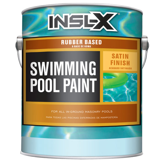 Insl-X Indoor and Outdoor Satin White Synthetic Rubber Swimming Pool Paint 1 gal