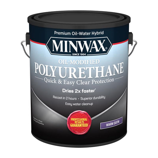 Minwax Oil-Modified Satin Clear Water-Based Polyurethane 1 gal