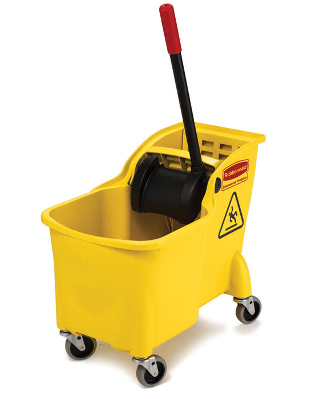 Rubbermaid Tandem 31 qt Wringer Bucket Yellow