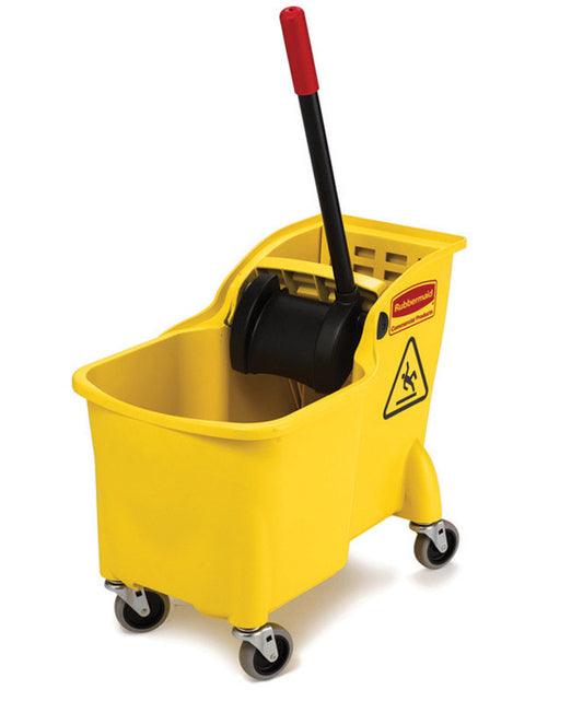 Rubbermaid Tandem 31 qt Wringer Bucket Yellow