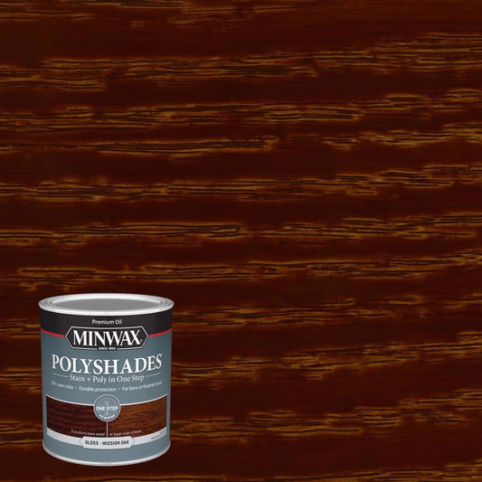 Minwax PolyShades Semi-Transparent Gloss Mission Oak Oil-Based Stain/Polyurethane Finish 1 qt