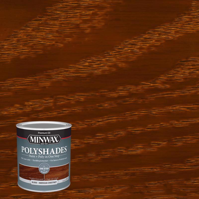 Minwax PolyShades Semi-Transparent Gloss American Chestnut Stain/Polyurethane Finish 1 qt