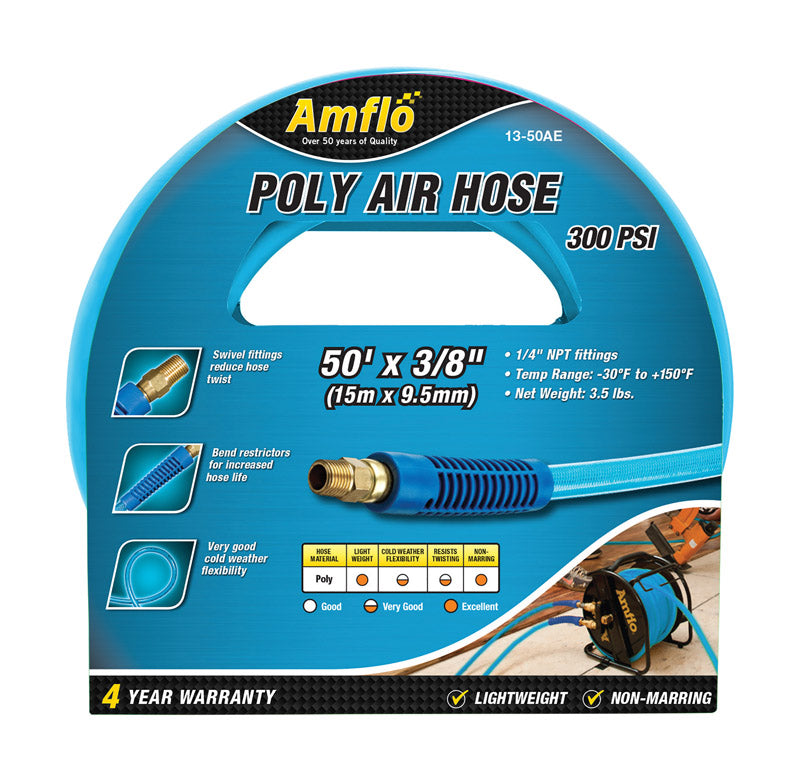 Amflo 50 ft. L X 3/8 in. D Polyurethane Air Hose 300 psi Blue