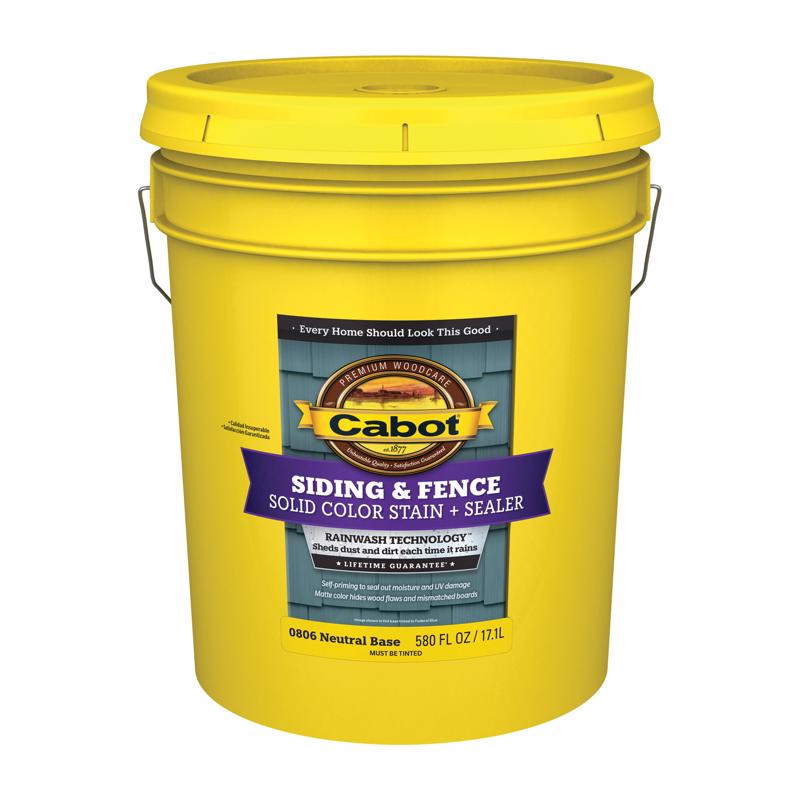 Cabot Siding & Fence Solid Tintable Neutral Base Stain and Sealer 5 gal