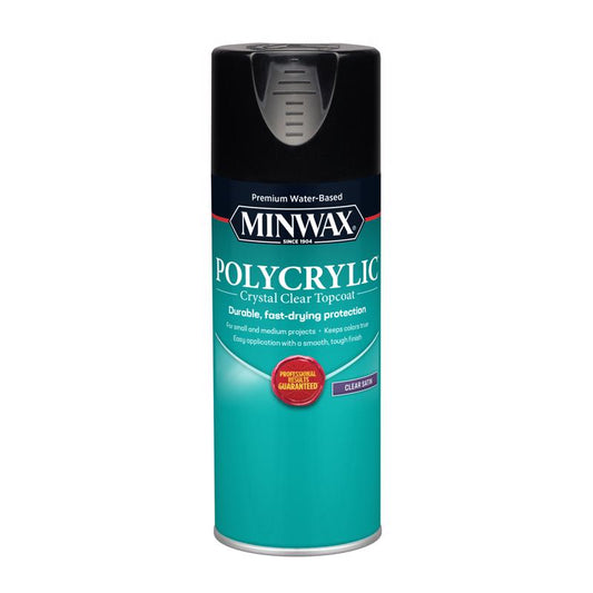 Minwax Polycrylic Satin Crystal Clear Water-Based Polyurethane 11.5 oz