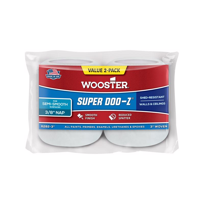 Wooster Super Doo-Z Fabric 3 in. W X 3/8 in. Trim Roller Refill 2 pk