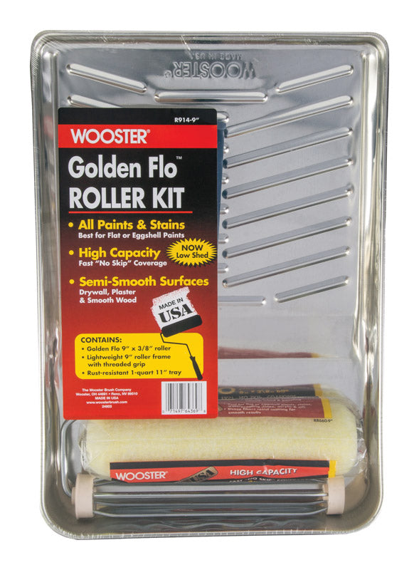 Wooster Golden Flo 9 in. W Cage Paint Roller Kit Threaded End