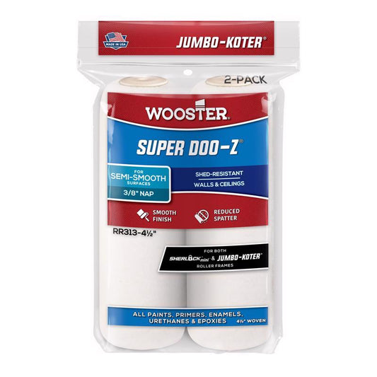 Wooster Super Doo-Z Fabric 4-1/2 in. W X 3/8 in. Trim Paint Roller Cover 2 pk