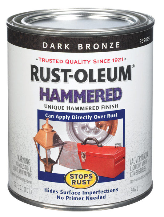 Rust-Oleum Stops Rust Indoor and Outdoor Hammered Dark Bronze Protective Paint 1 qt