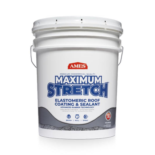 AMES Maximum Stretch Bright White Acrylic Elastomeric Roof Coating