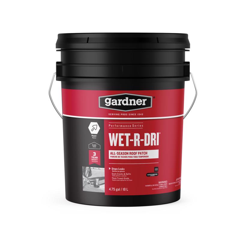 Gardner WET-R-DRI Gloss Black Patching Cement All-Weather Roof Cement 5 gal