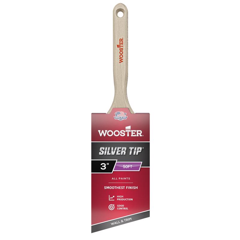 Wooster Silver Tip 3 in. Soft Angle Paint Brush