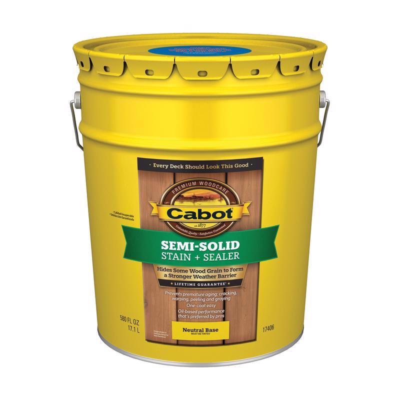 Cabot Semi-Solid Low VOC Semi-Solid Tintable Neutral Base Oil-Based Deck and Siding Stain 5 gal