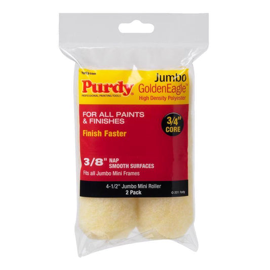 Purdy GoldenEagle Polyester 4.5 in. W X 3/8 in. Jumbo Mini Paint Roller Cover 2 pk