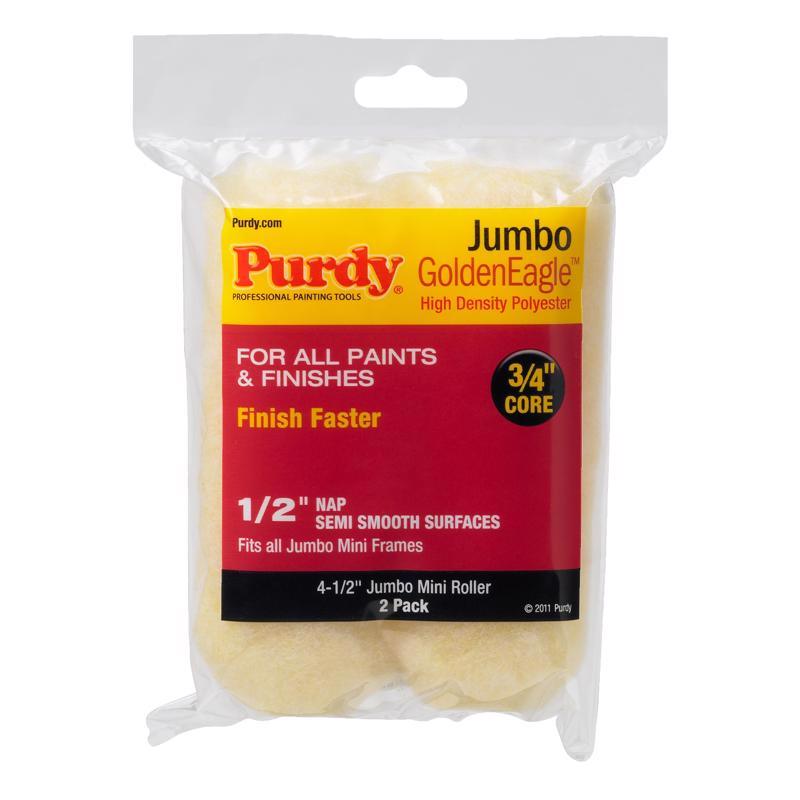 Purdy GoldenEagle Polyester 4.5 in. W X 1/2 in. Jumbo Mini Paint Roller Cover 2 pk