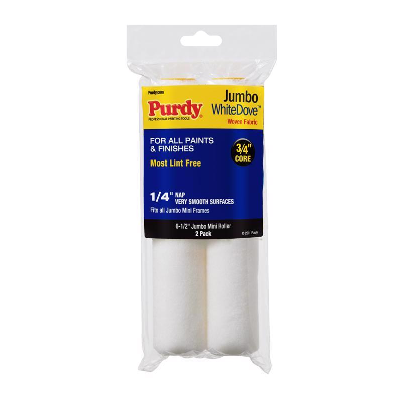 Purdy White Dove Woven Fabric 6.5 in. W X 1/4 in. Jumbo Mini Paint Roller Cover 2 pk