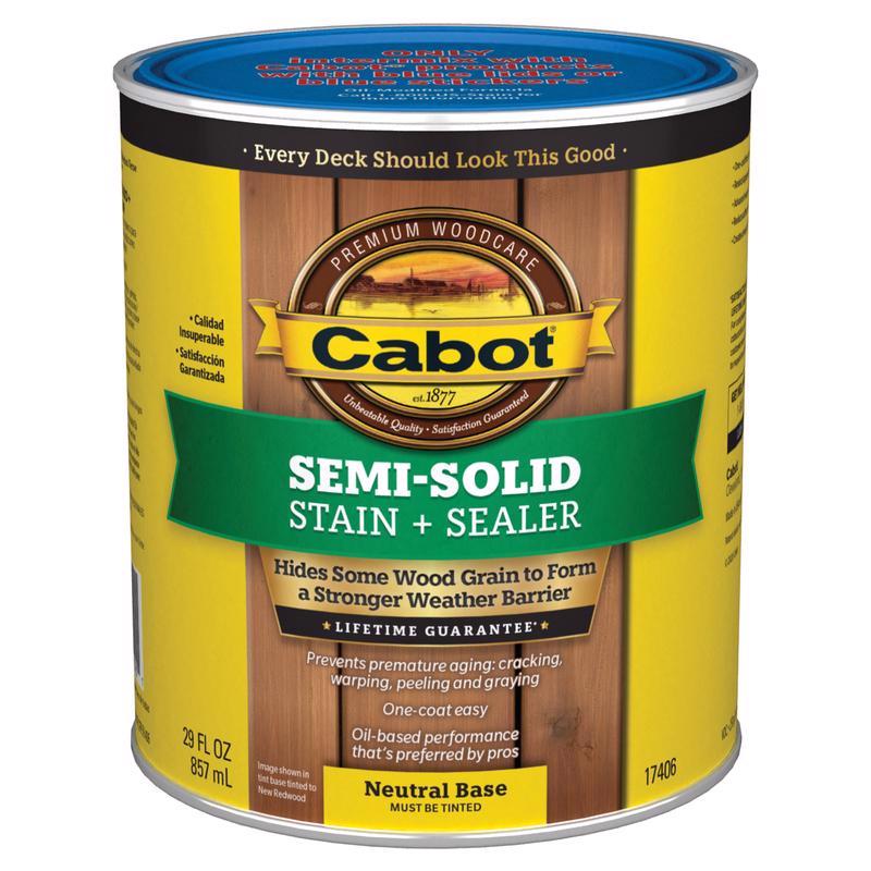 Cabot Semi-Solid Low VOC Semi-Solid Tintable Neutral Base Oil-Based Deck and Siding Stain 1 qt