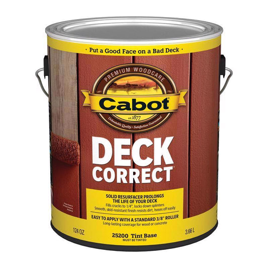 Cabot DeckCorrect Solid Tintable Tint Base Acrylic Deck Resurfacer 1 gal