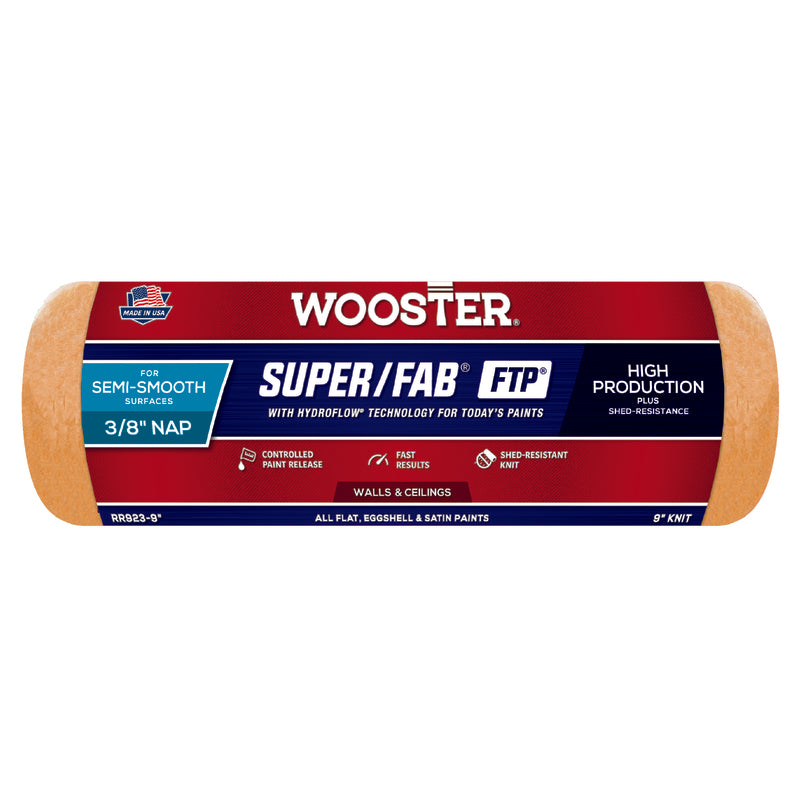 Wooster Super/Fab Fabric 9 in. W X 3/8 in. Paint Roller Cover 1 pk