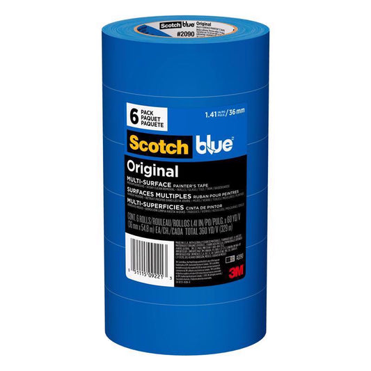 ScotchBlue 1.41 in. W X 60 yd L Blue Medium Strength Original Painter's Tape 6 pk