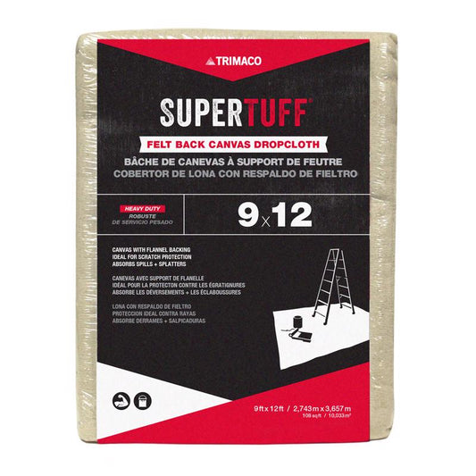 Trimaco SuperTuff 9 ft. W X 12 ft. L Canvas/Felt Drop Cloth 1 pk