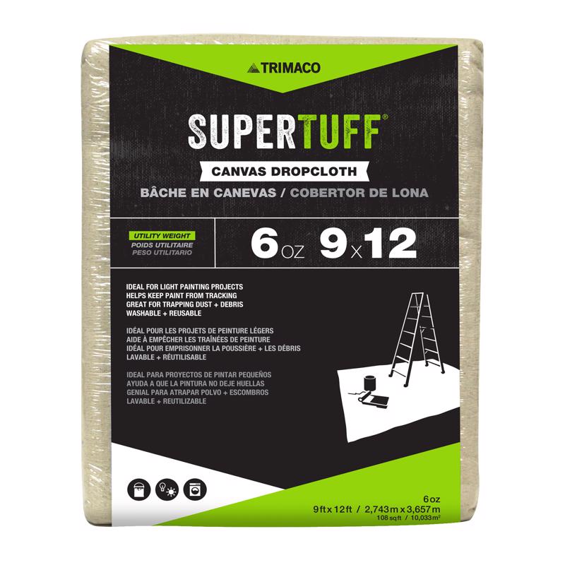 Trimaco SuperTuff 9 ft. W X 12 ft. L X 0.06 mil 6 oz Canvas Drop Cloth 1 pk