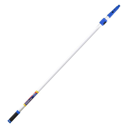 Unger Connect & Clean Telescoping 4-8 ft. L X 1 in. D Aluminum Extension Pole Silver/Blue