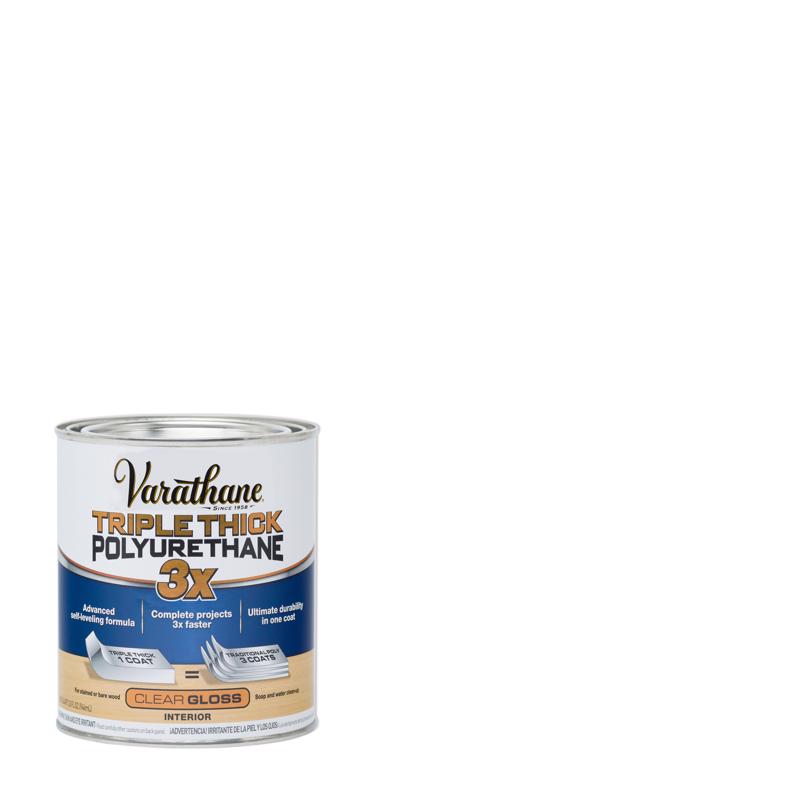 Varathane Gloss Clear Water-Based Triple Thick Polyurethane 1 qt