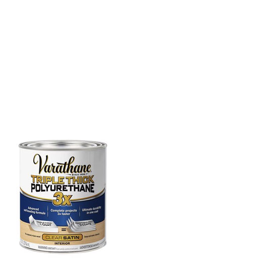 Varathane Transparent Satin Clear Water-Based Polyurethane/Acrylic Triple Thick Polyurethane 1 qt