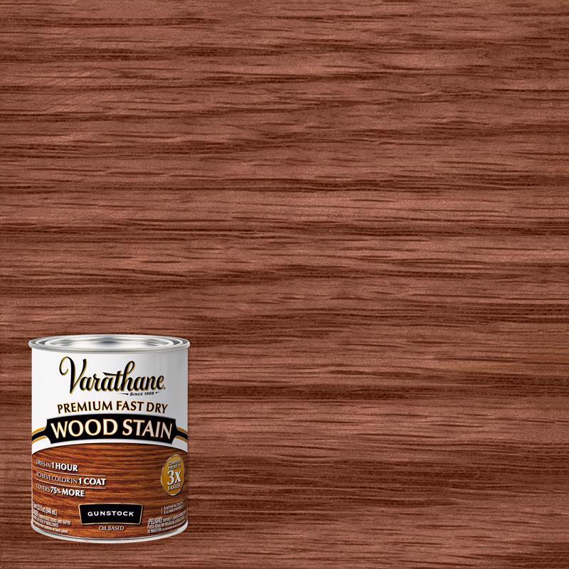 Varathane Semi-Transparent Gunstock Oil-Based Urethane Modified Alkyd Fast Dry Wood Stain 1 qt