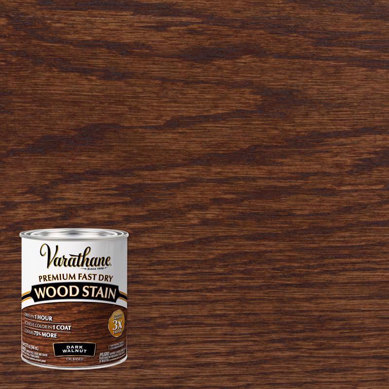 Varathane Semi-Transparent Dark Walnut Oil-Based Urethane Modified Alkyd Fast Dry Wood Stain 1 qt