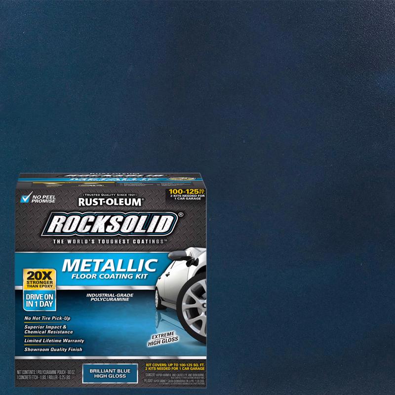 Rust-Oleum RockSolid High-Gloss Brilliant Blue Garage Floor Coating Kit 70 oz