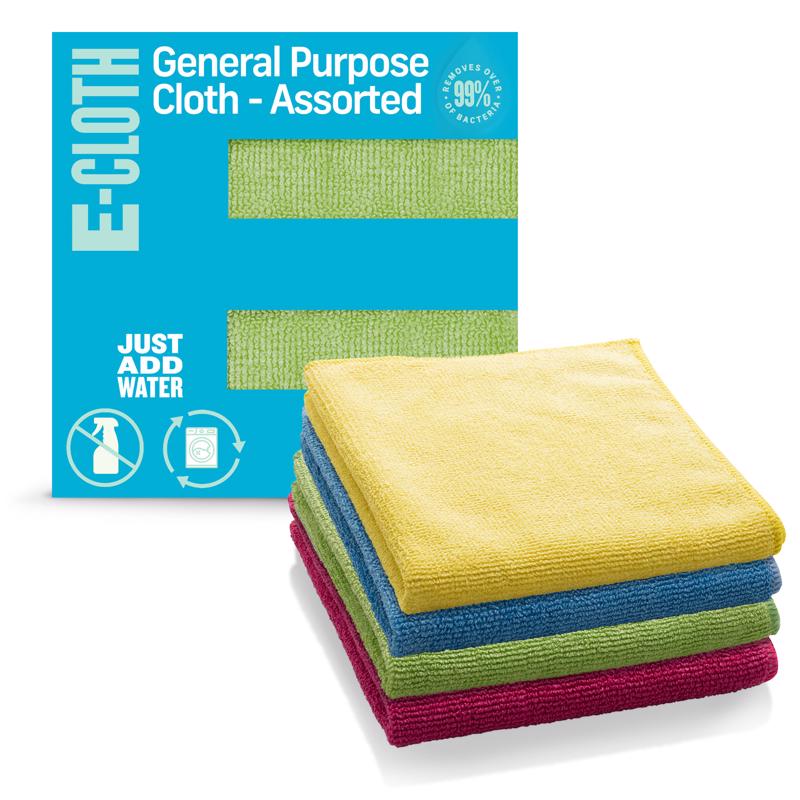 E-Cloth Microfiber Cleaning Cloth 12.5 in. W X 12.5 in. L 4 pk