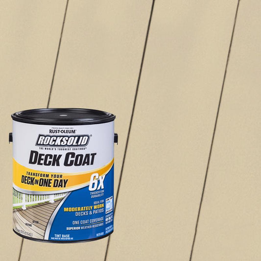 Rust-Oleum RockSolid 6X Deck Coat Solid Tintable Matte Tint Base Water-Based Acrylic Deck Resurfacer