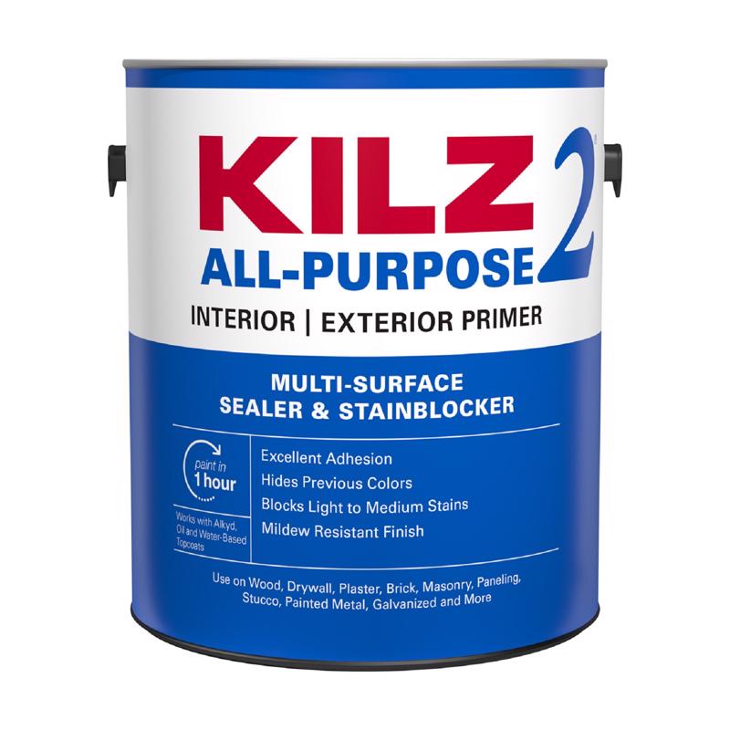 KILZ White Flat Water-Based Acrylic Stain Blocking Primer 1 gal