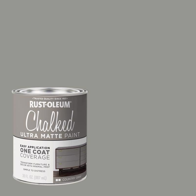 Rust-Oleum Chalked Ultra Matte Country Gray Water-Based Acrylic Chalk Paint 30 oz