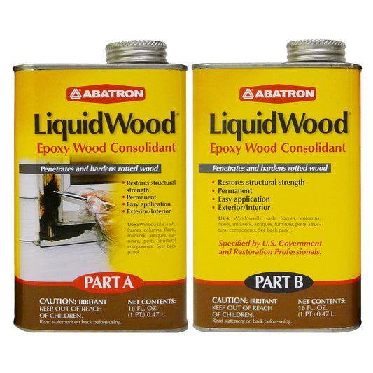 Abatron LiquidWood Transparent Clear Epoxy Wood Consolidant Kit 2 pt