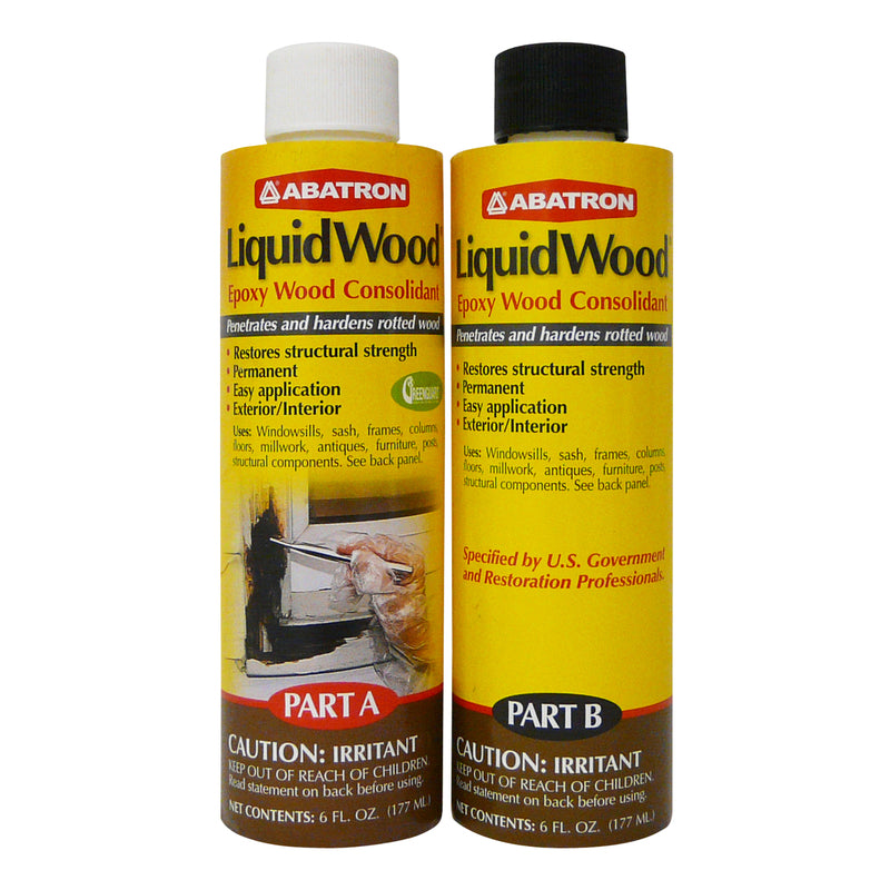 Abatron LiquidWood Transparent Clear Epoxy Wood Consolidant Kit 12 oz