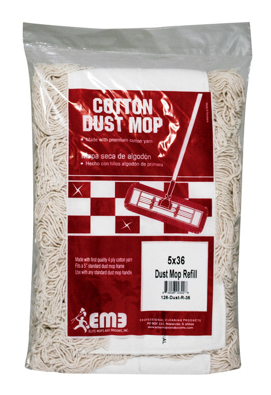 Elite Mops and Brooms 5 x 36 Dust Cotton Mop Refill 1 pk