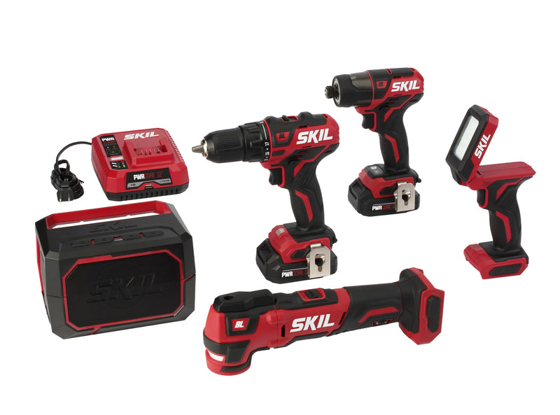 SKIL 12V PWR CORE Cordless Brushless 5 Tool Combo Kit