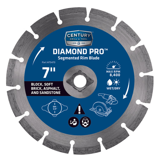 Century Drill & Tool 7 in. D Diamond Segmented Rim Diamond Saw Blade 1 pc