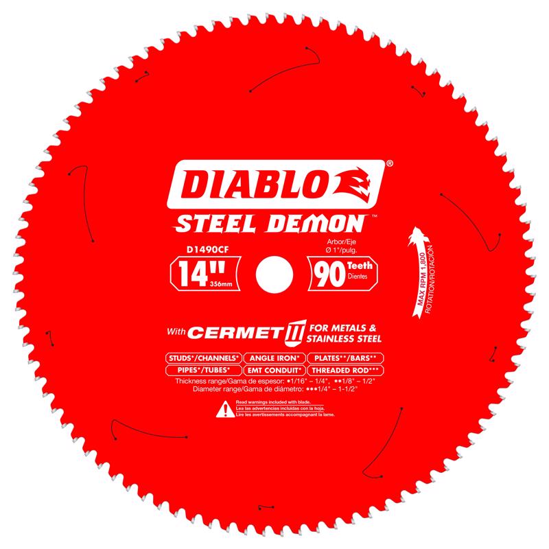 Diablo Steel Demon 14 in. D X 1 in. Cermet Cermet Metal Saw Blade 90 teeth 1 pk